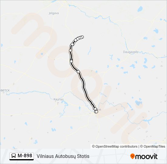M-898 Bus Line Map