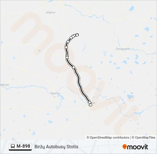 M-898 Bus Line Map