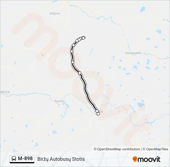 M-898 Bus Line Map