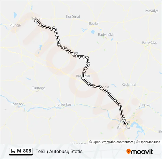 M-808 Bus Line Map