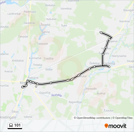 101 Bus Line Map