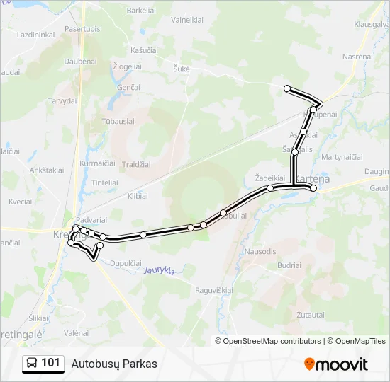 101 Bus Line Map