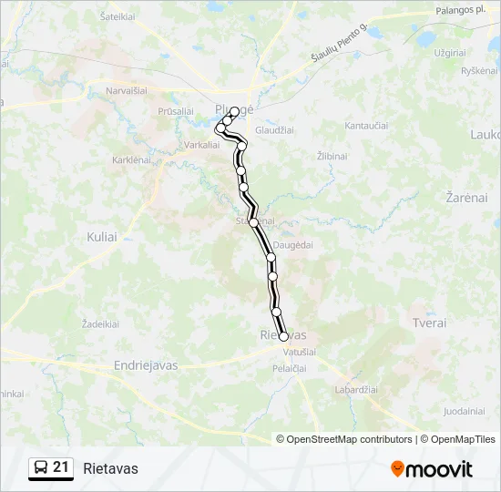21 Bus Line Map
