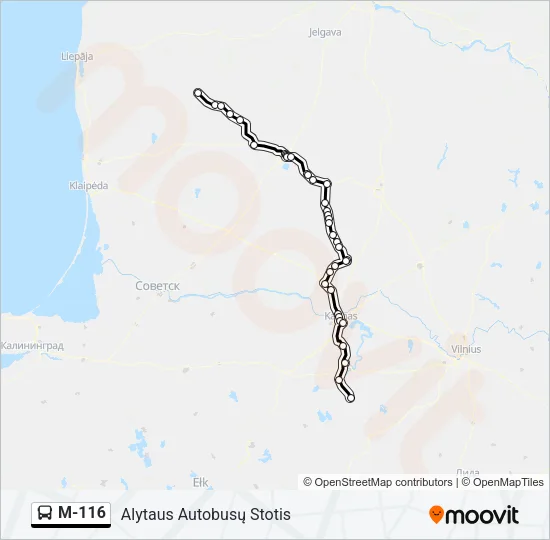 M-116 Bus Line Map