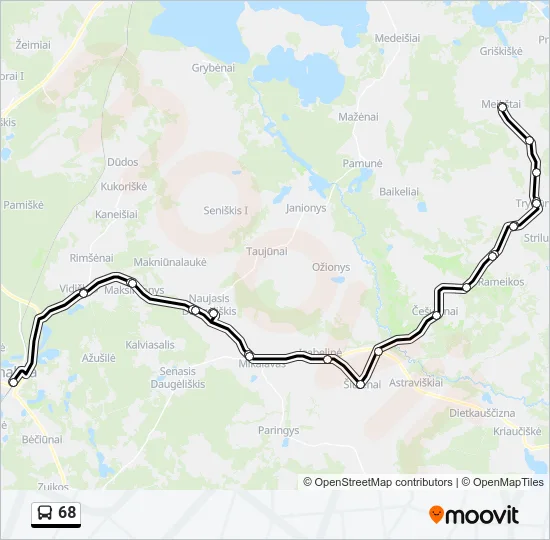 68 Bus Line Map