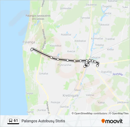 61 Bus Line Map