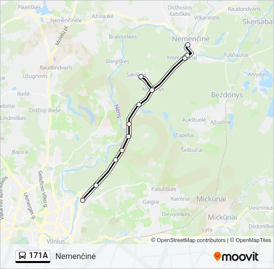171A Bus Line Map