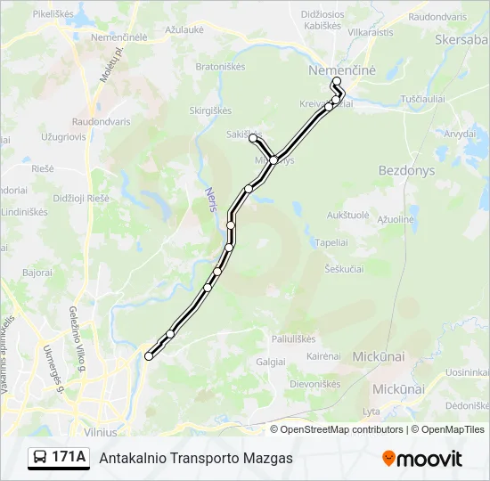 171A Bus Line Map