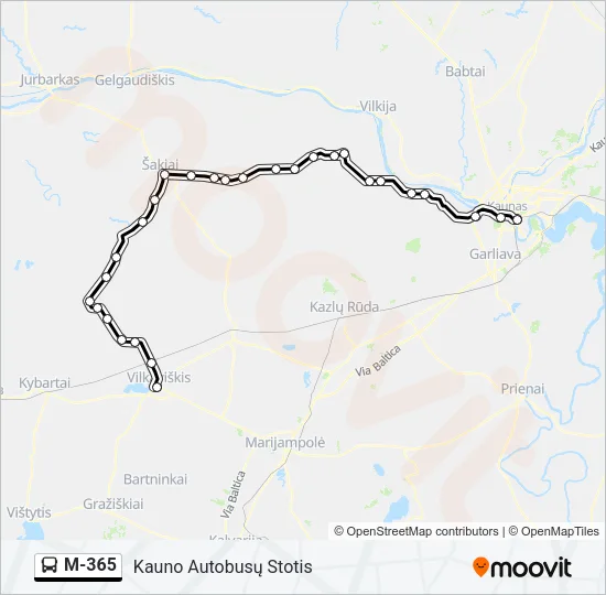 M-365 Bus Line Map