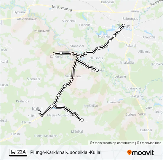 22A Bus Line Map