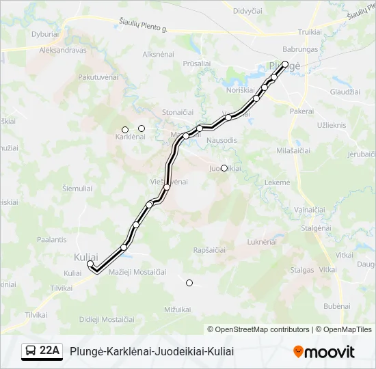 22A Bus Line Map