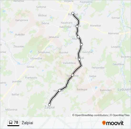 78 Bus Line Map