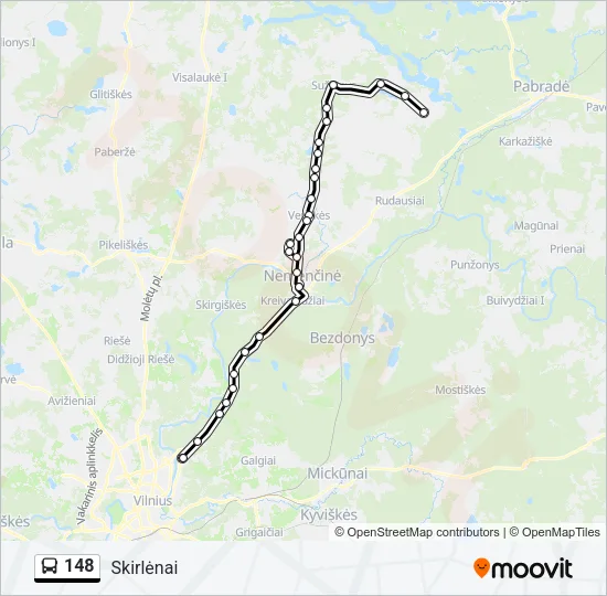 148 Bus Line Map