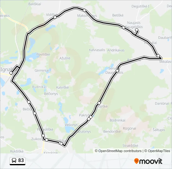 83 Bus Line Map