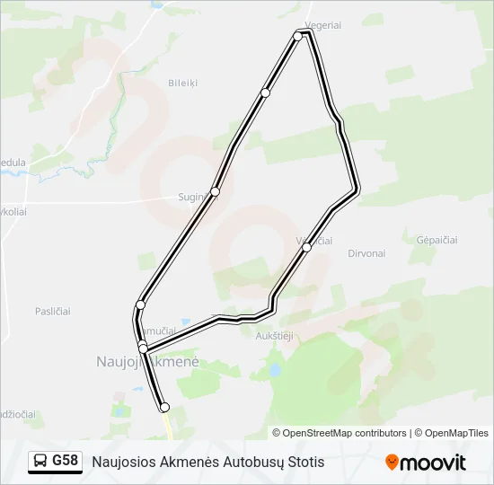 G58 Bus Line Map