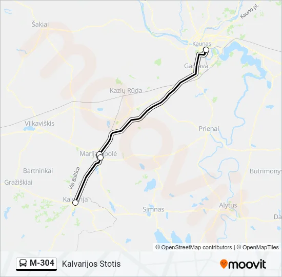 M-304 Bus Line Map