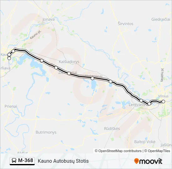 M-368 Bus Line Map