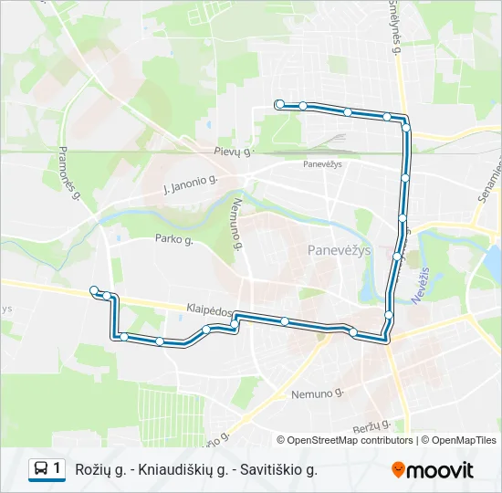1 Bus Line Map