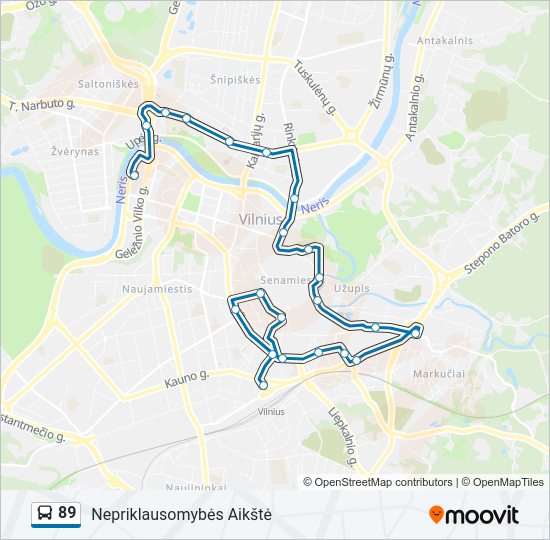 89  kelionės žemėlapis