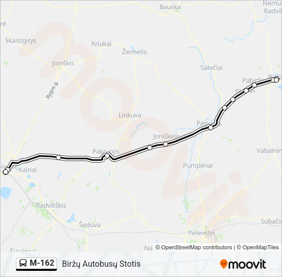 M-162 Bus Line Map