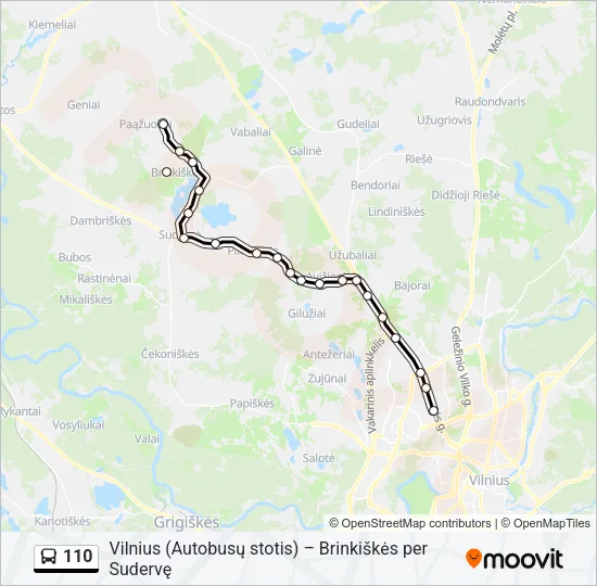 110 Bus Line Map