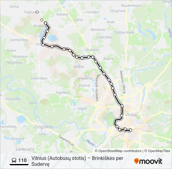 110 Bus Line Map