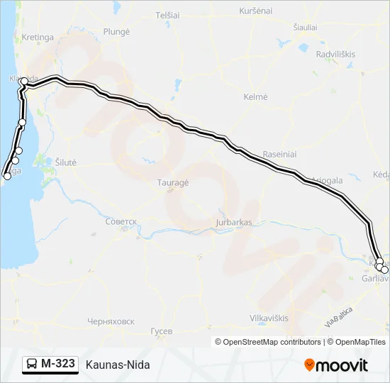 M-323 Bus Line Map