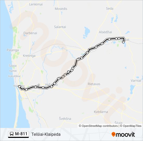 M-811 Bus Line Map
