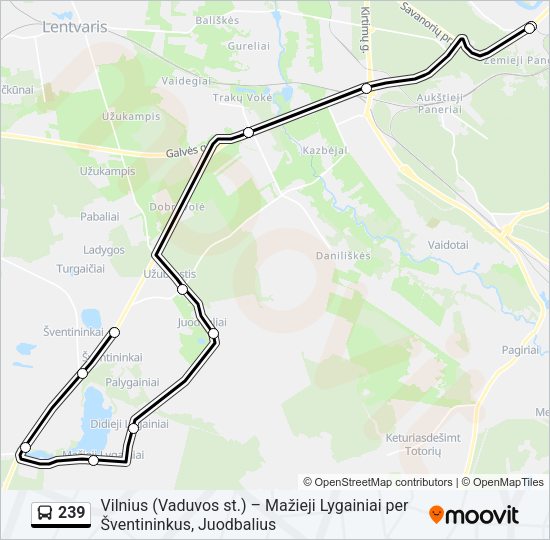 Автобус 239: карта маршрута