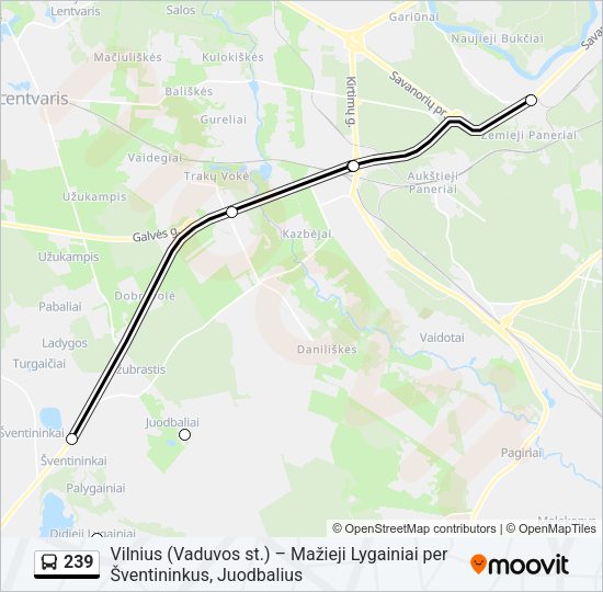 Автобус 239: карта маршрута