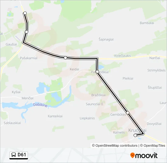 D61 Bus Line Map