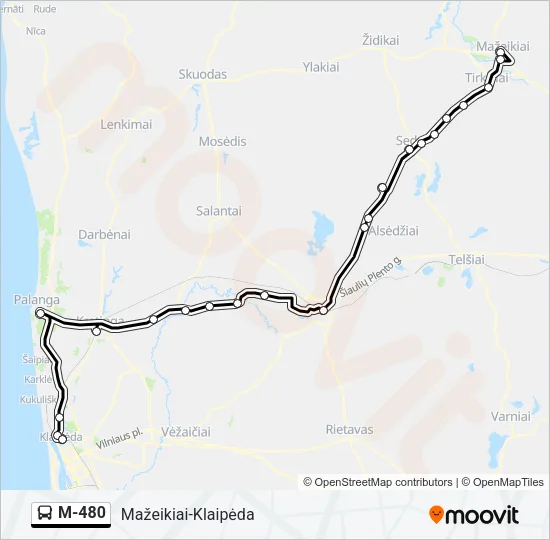 M-480 Bus Line Map