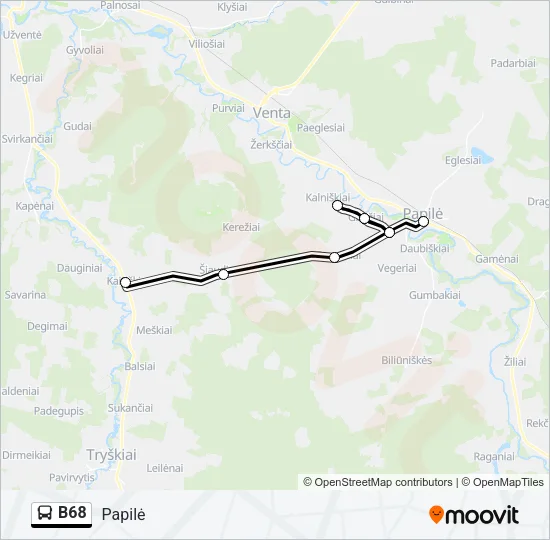 B68 Bus Line Map