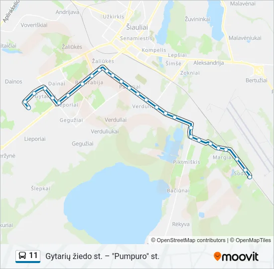11 Bus Line Map