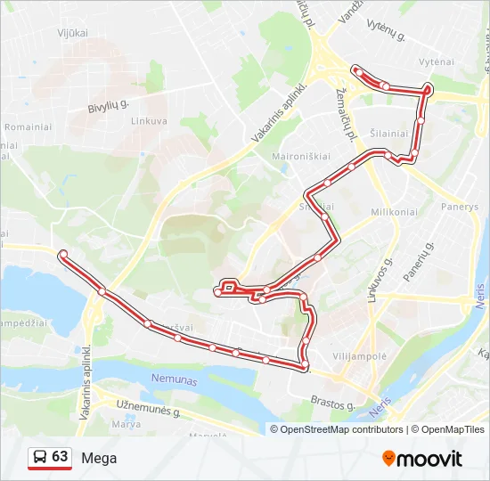 63 Bus Line Map
