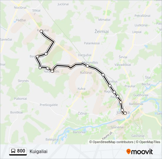 Автобус 800: карта маршрута