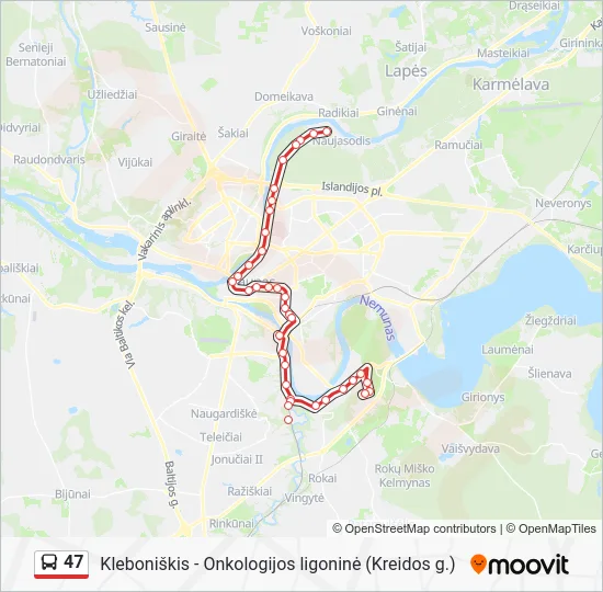 Автобус 47: карта маршрута