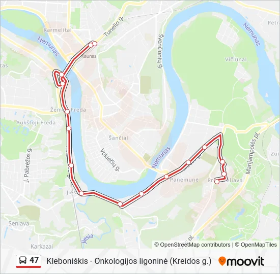 Автобус 47: карта маршрута