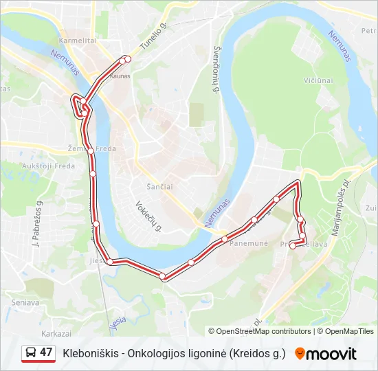 47 Bus Line Map