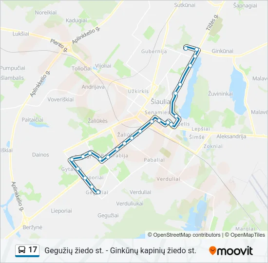 17 Bus Line Map