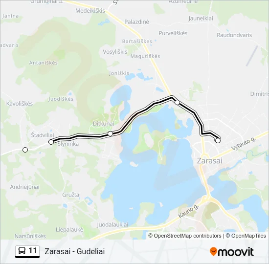 Автобус 11: карта маршрута