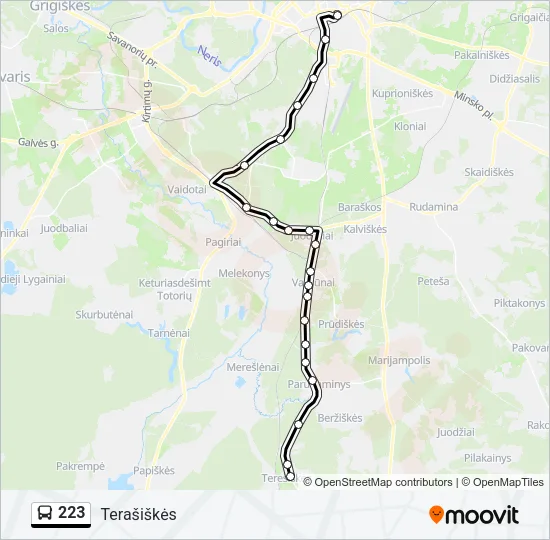 223 Bus Line Map