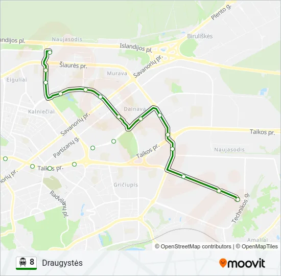 8 Trolleybus Line Map