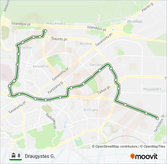 8 Trolleybus Line Map