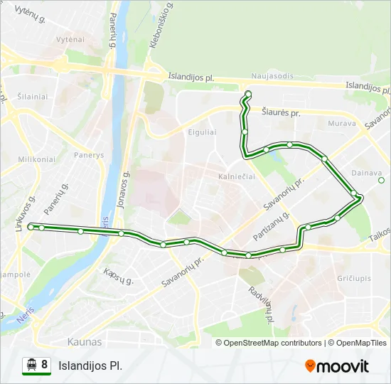 8 Trolleybus Line Map