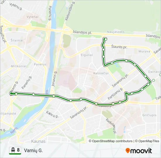 8 Trolleybus Line Map
