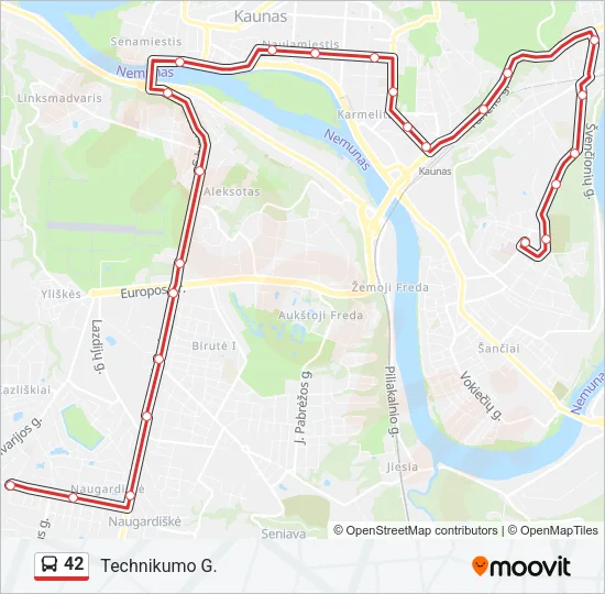 42 Bus Line Map