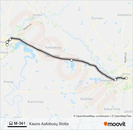 M-361 Bus Line Map