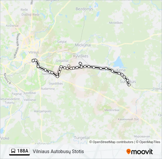 188A Bus Line Map