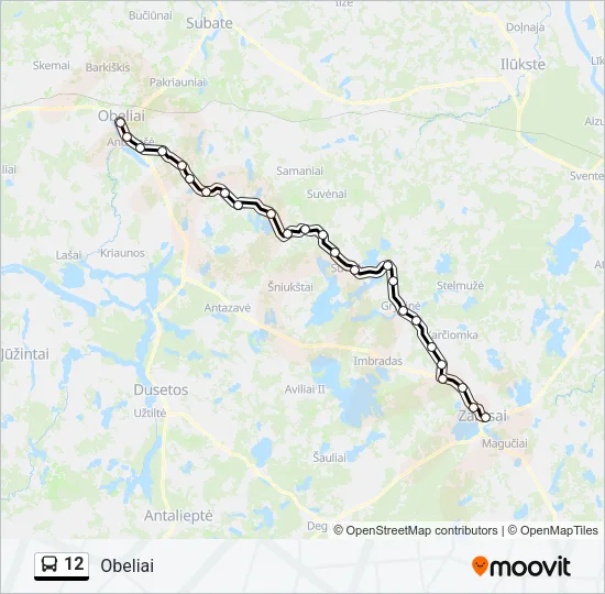 12 Bus Line Map